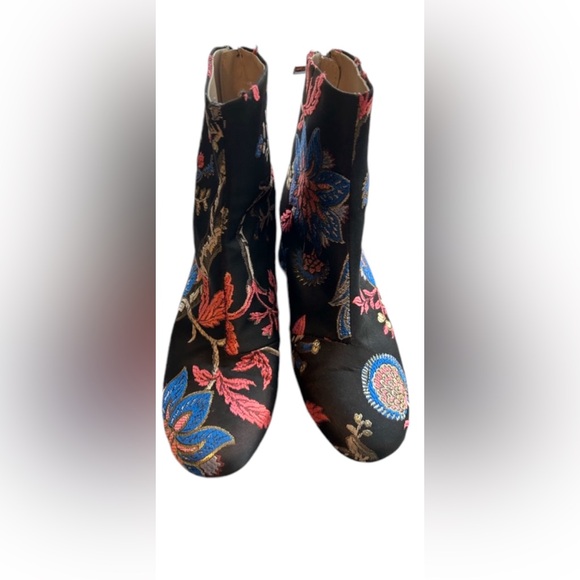 Zara Metallic Floral Ankle Boots - Picture 5 of 8